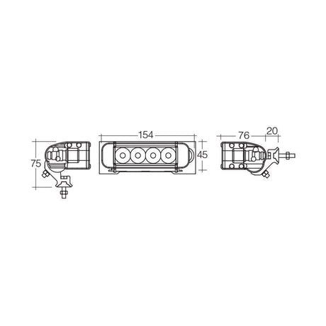 Narva 4 X 3W Slim Led Bar Flood