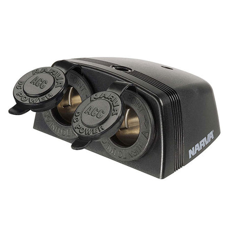Narva Dual Heavy Duty Cigarette Lighter Socket 12V Adapter New Caravan 81160Bl