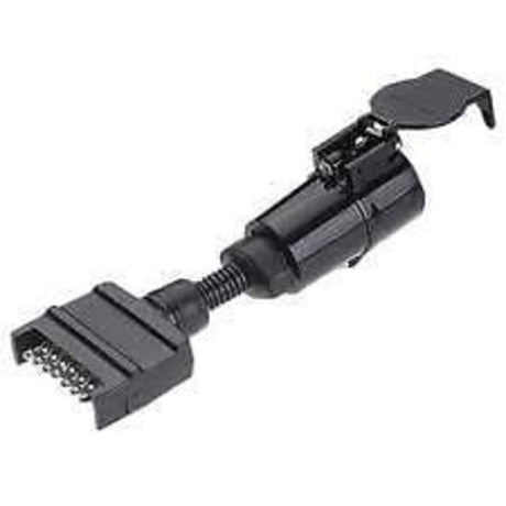 Narva Car Trailer Adapter 7 Pin Flat Male Plug To 7 Round Female Socket 82245