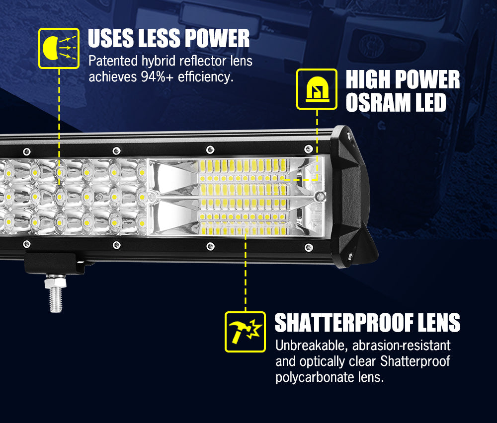 LIGHTFOX 23inch LED Light Bar Spot Flood Driving Offroad Lamp 20/23" 4WD