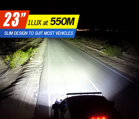 LIGHTFOX 23inch Philips LED Light Bar Spot Flood W/ Plate Frame Offroad Driving Work 4x4