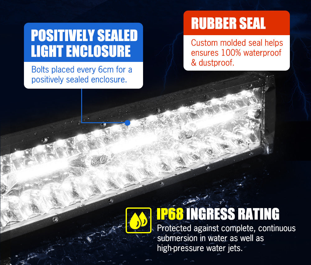 Lightfox LED Light Bar 7" 12" 20" 23" 26" 28" Flood Spot Combo 50" Curved 12V