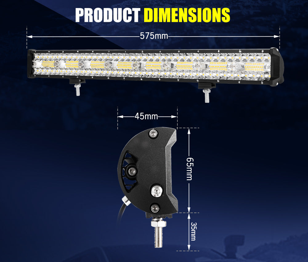 Lightfox LED Light Bar 7" 12" 20" 23" 26" 28" Flood Spot Combo 50" Curved 12V