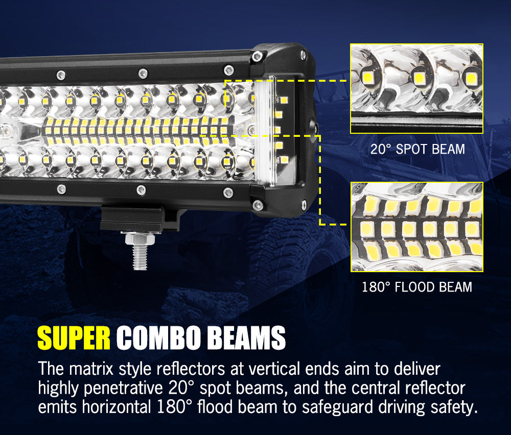 BUNKER INDUST 23inch LED Light Bar Combo Beam Side Shooter Work Driving OffRoad 4WD