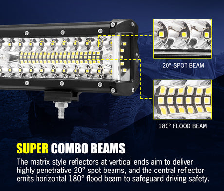 BUNKER INDUST 23inch LED Light Bar Combo Beam Side Shooter Work Driving OffRoad 4WD