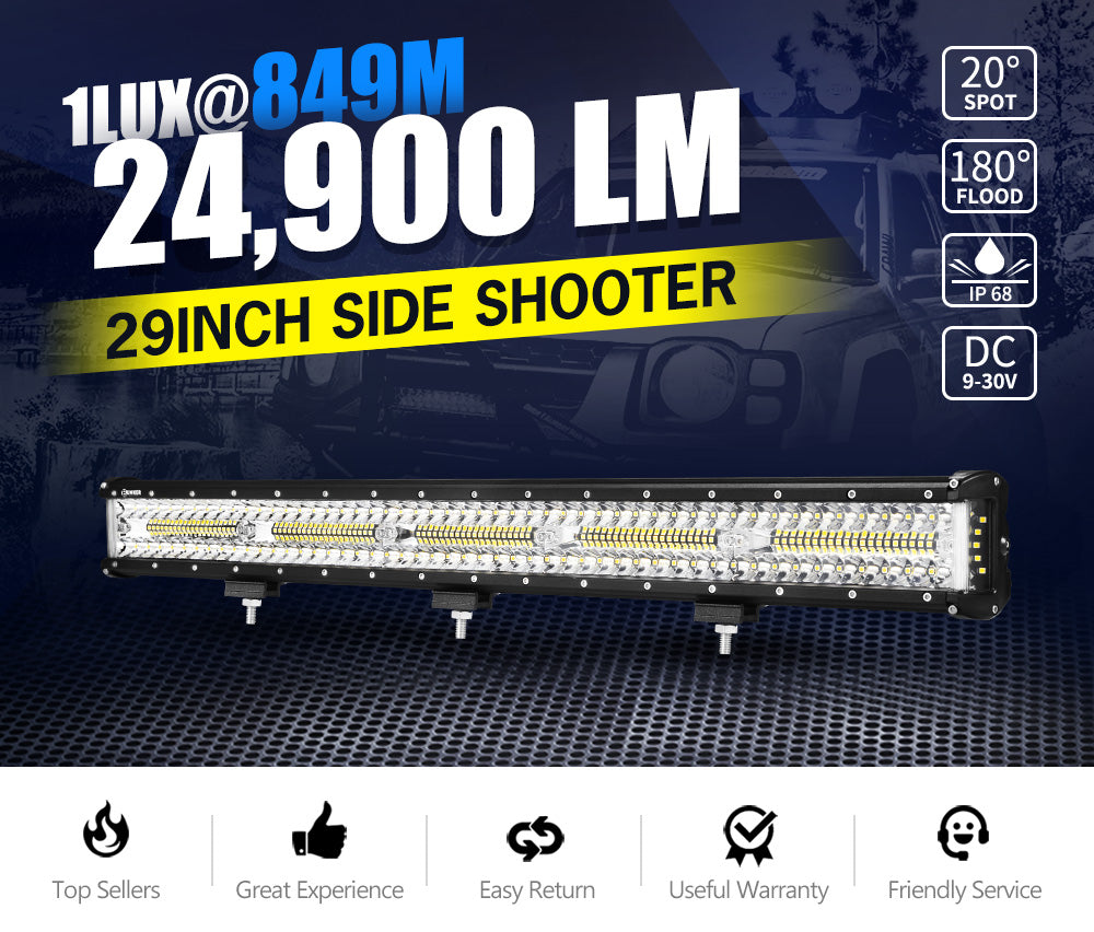 BUNKER INDUST 29inch LED Light Bar Combo Beam Side Shooter Work Driving OffRoad 4WD