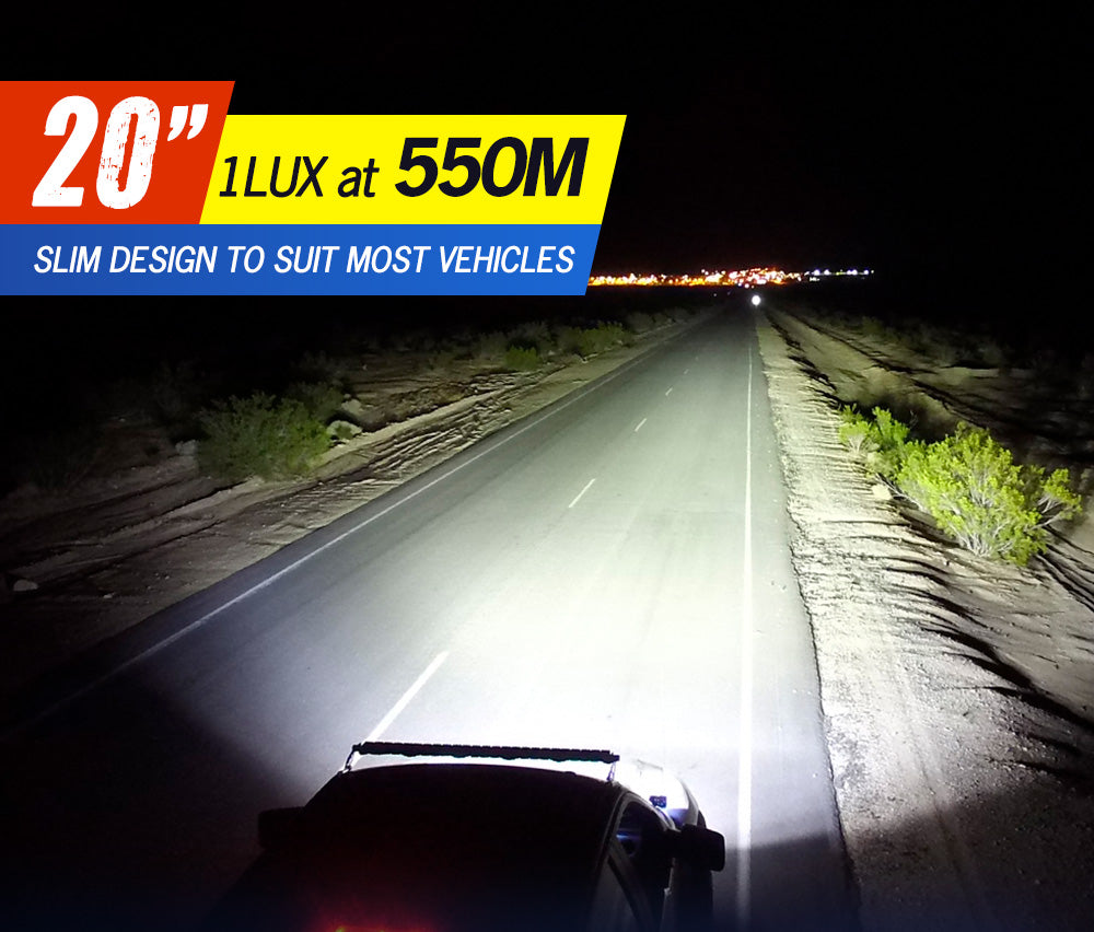 LIGHTFOX 20inch LED Work Light Bar Quad Row Driving Lamp Offroad 4WD Truck 22/23"