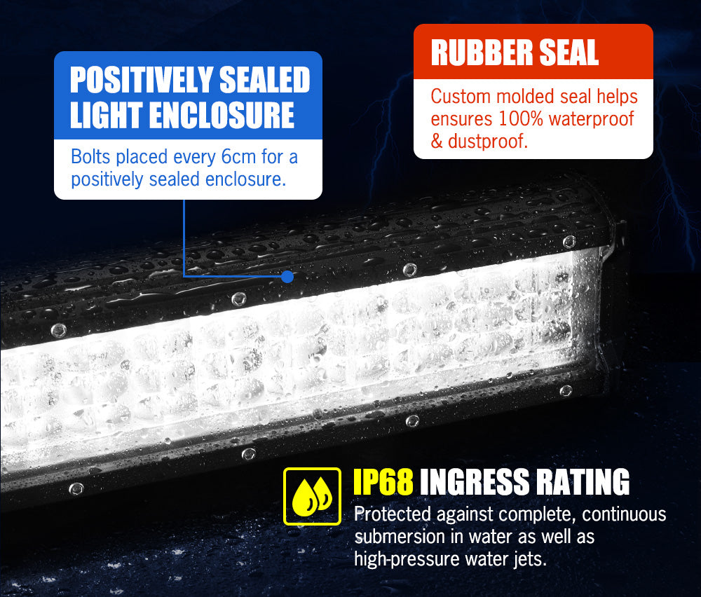 LIGHTFOX 20inch LED Work Light Bar Quad Row Driving Lamp Offroad 4WD Truck 22/23"