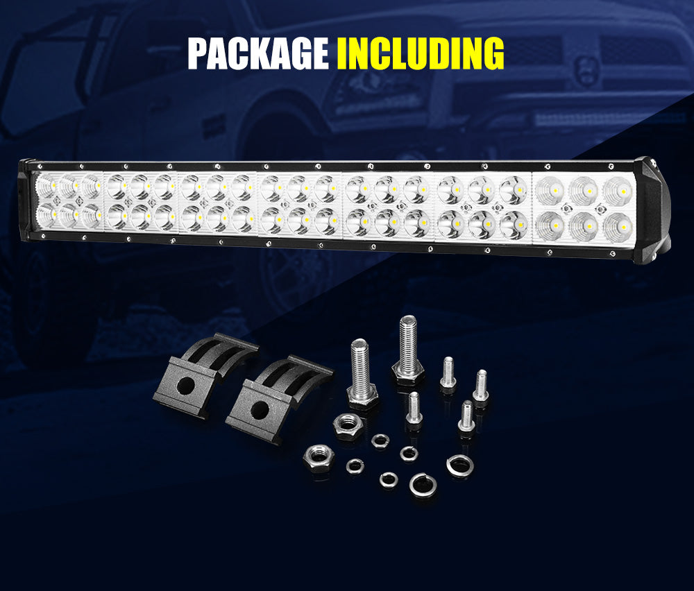 LIGHTFOX 20inch LED Light Bar Slim Dual Row Flood Spot Combo Beam 4X4 Offroad