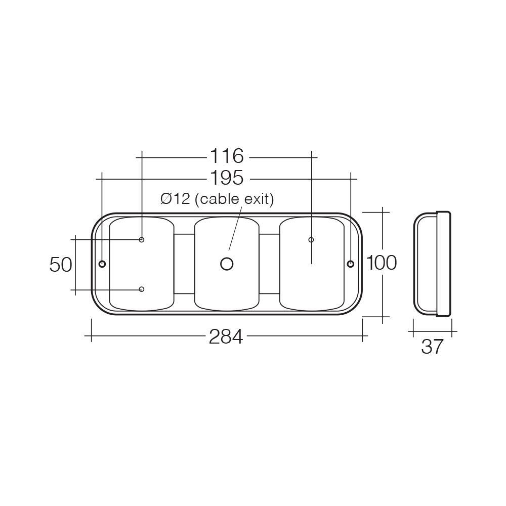 Narva Led Combination Rear Tail Lights Trailer Tail Stop Indicator Reverse 94210
