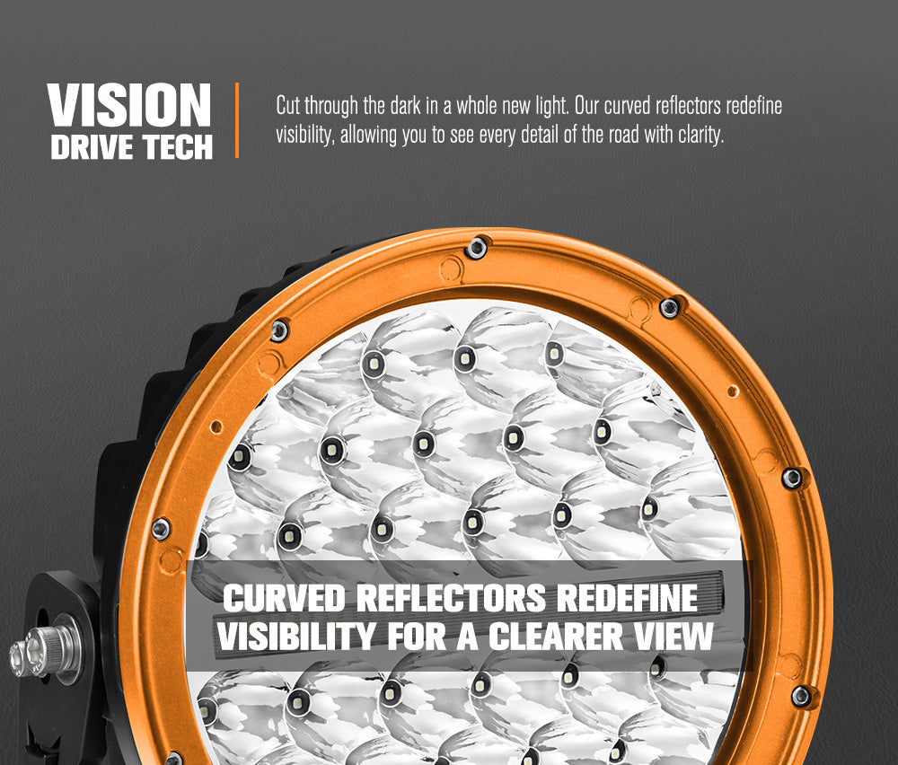 Lightfox Pair 9" Osram LED Driving Lights Round Spotlight Spot Headlight DRL