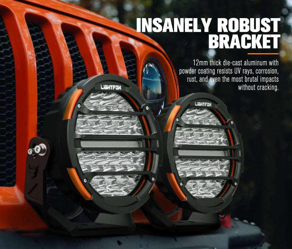 Lightfox Pair 9" Osram LED Driving Lights Round Spotlight Spot Headlight DRL
