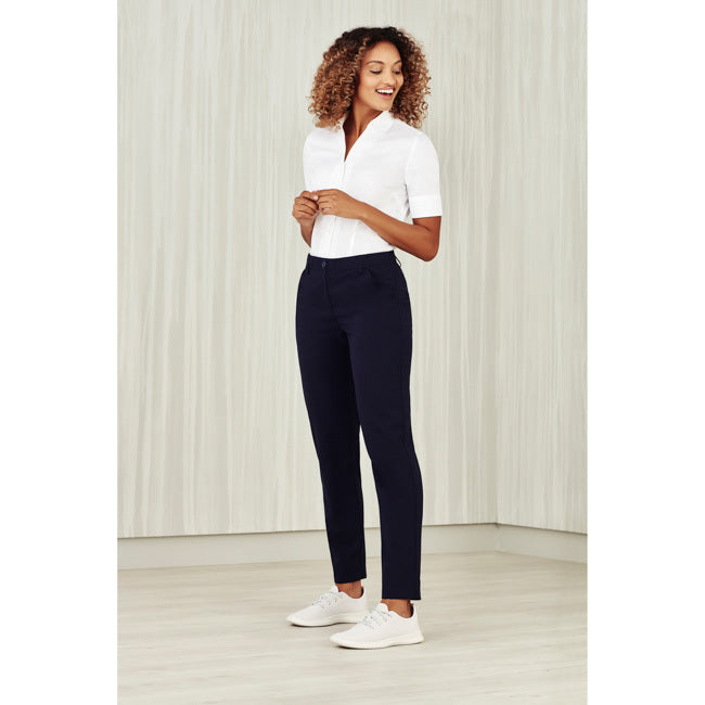 Biz Care Womens Comfort Waist Slim Leg Pants