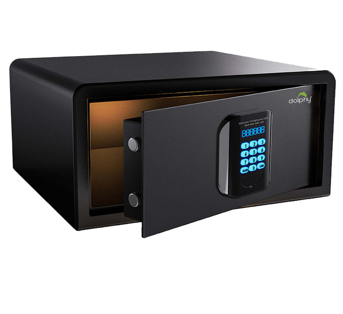 Dolphy freeze & automatic door function led digital safe - steel - 42x37x20 cm - black