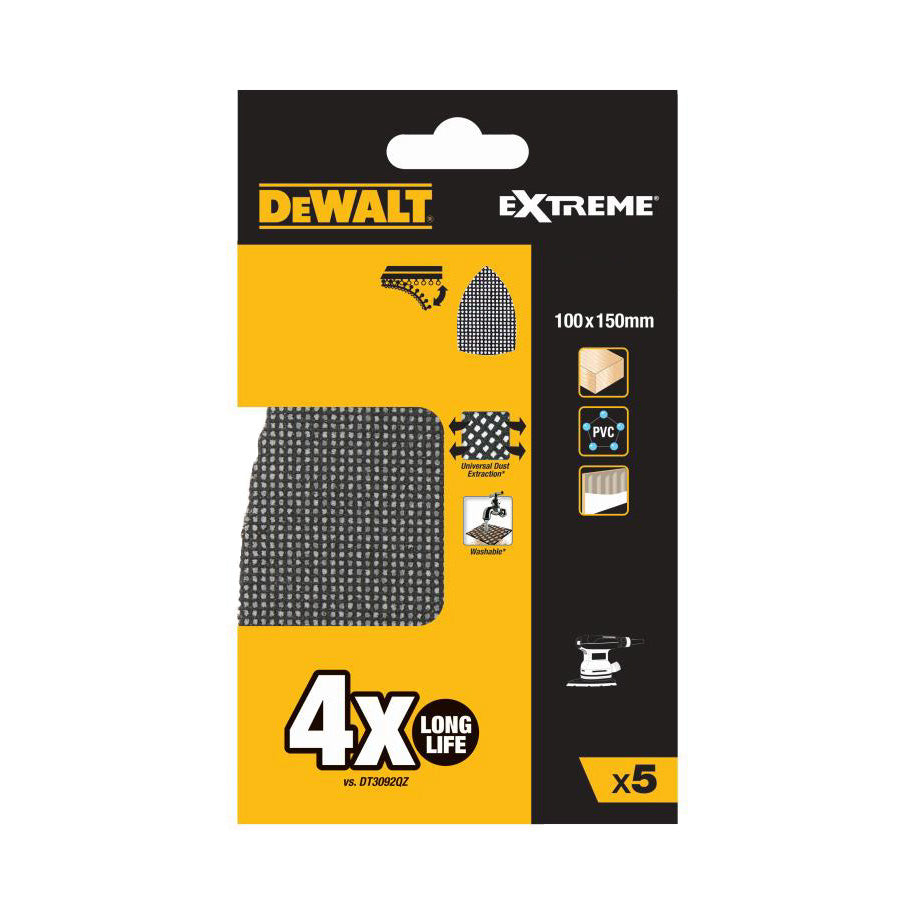 DeWalt 100 x 150mm - 240G Delta Sander Extreme Universal Abrasive Mesh (5 Pk) DTM8555-QZ