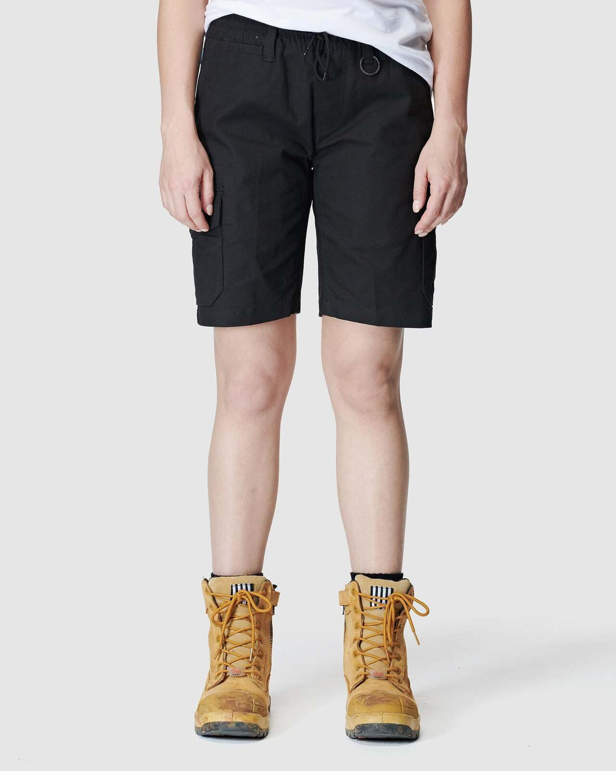 Womens Elastic Utility Short Black