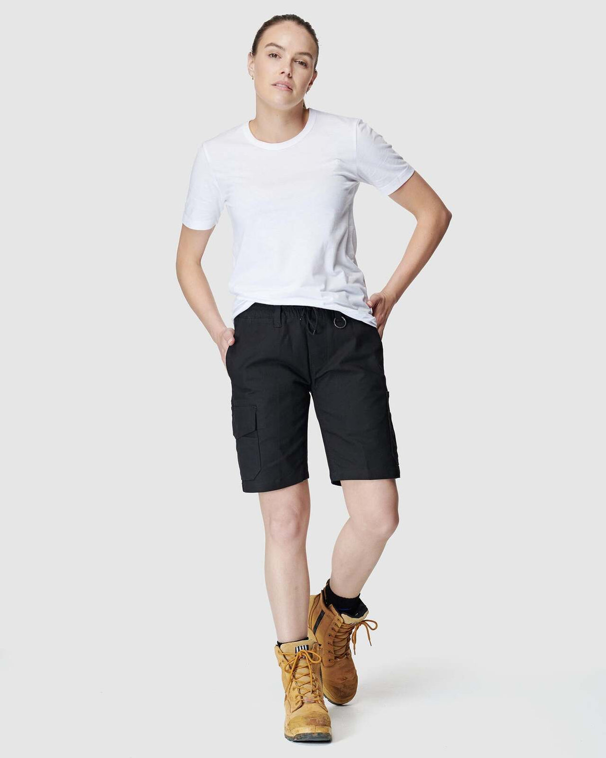 Womens Elastic Utility Short Black