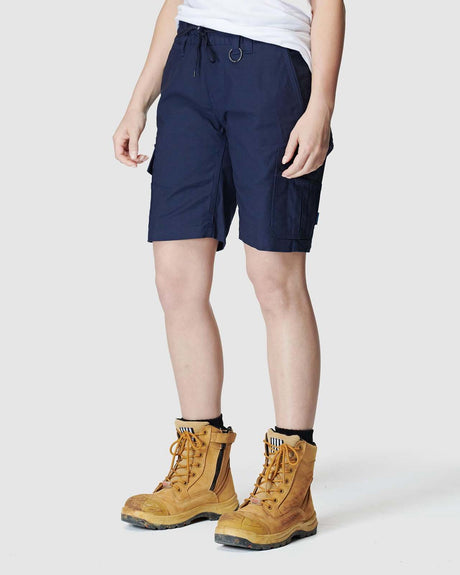 Womens Elastic Utility Short Navy