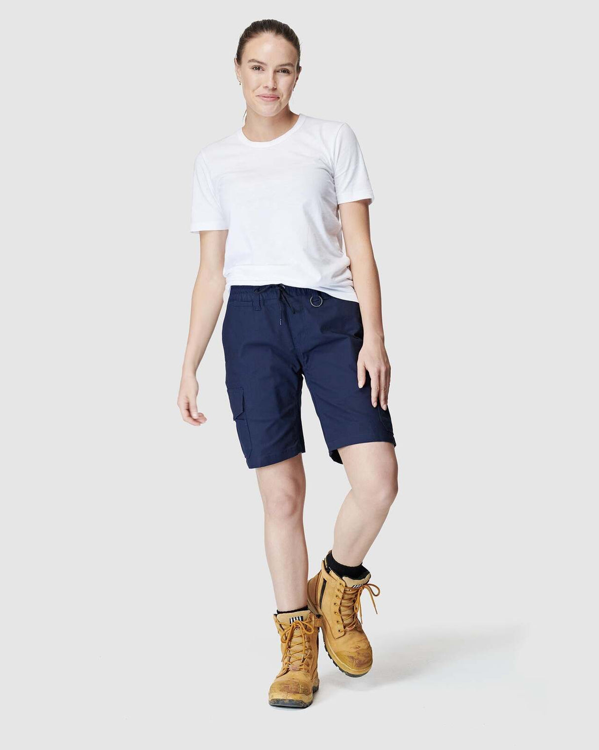 Womens Elastic Utility Short Navy