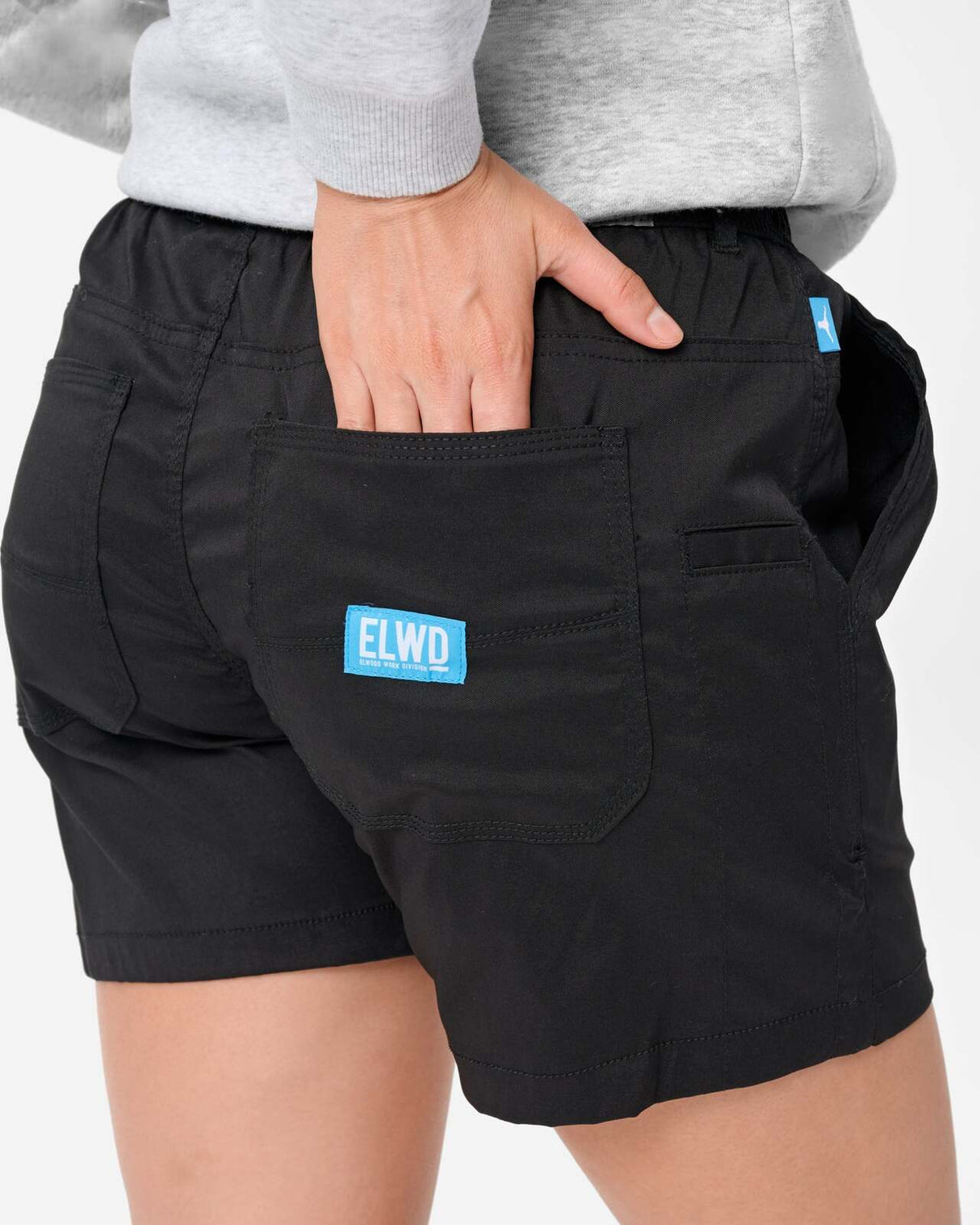 Womens elastic light short black