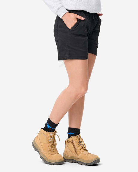Womens elastic light short black