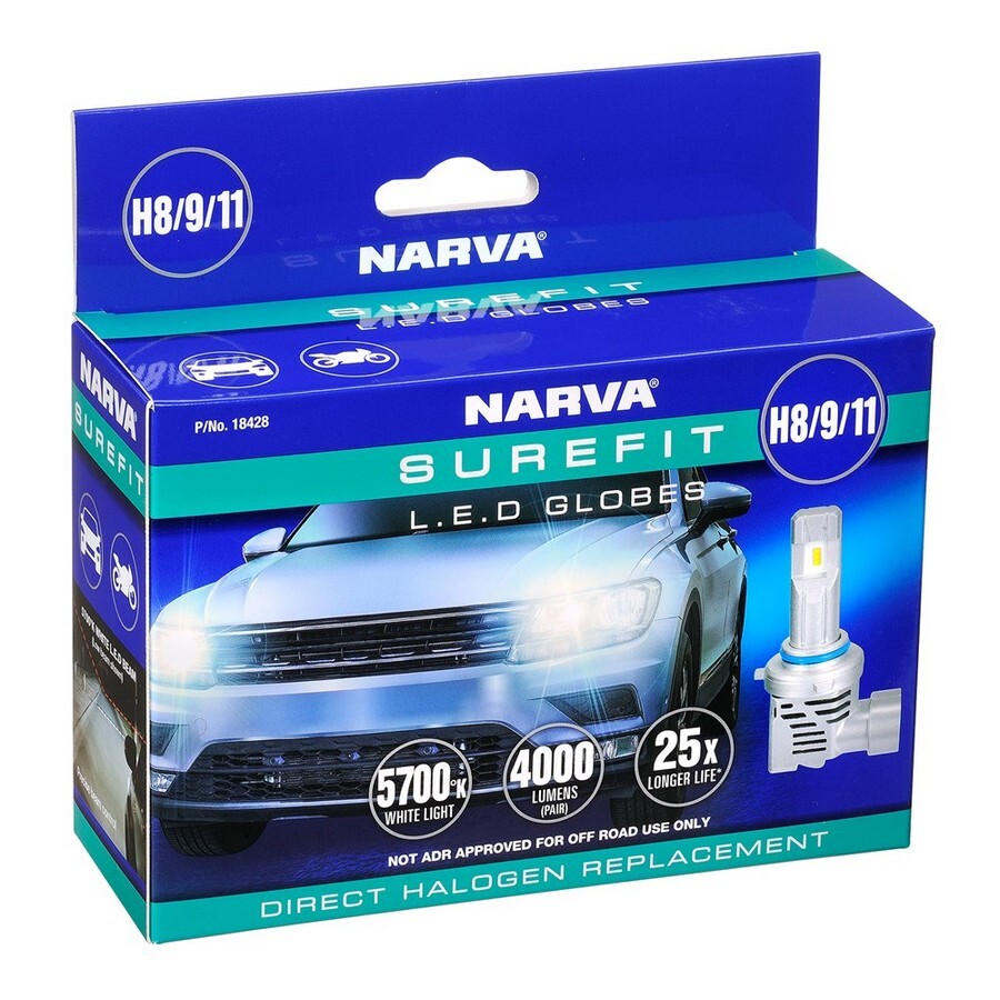 Narva 18428 H8/9/11 SureFit LED Globes 2 Pack