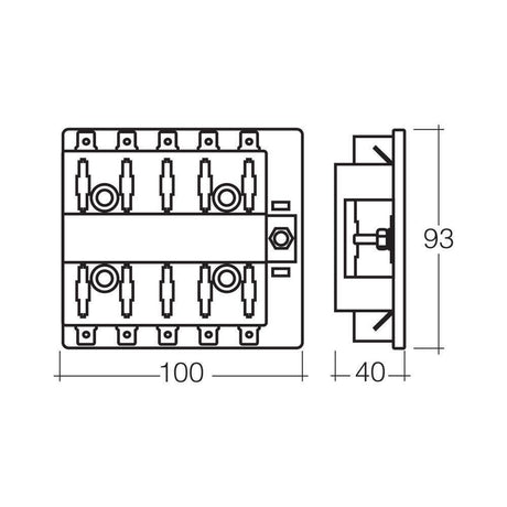 Narva 54435 Fuse Block Holder Box Caravan Marine Dual Battery Volt 10 Way 25 Amp
