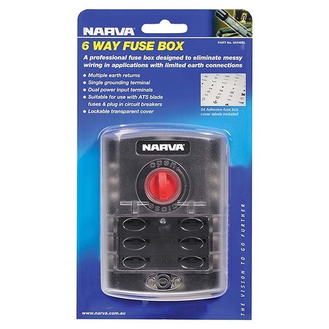 Narva 6 Way Fuse Box And Cover - Bl