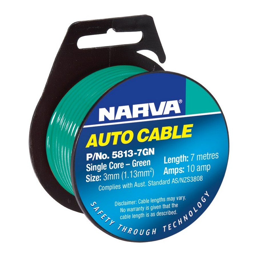Narva 10A 3mm Green Single Core Cable (7M) 5813-7Gn
