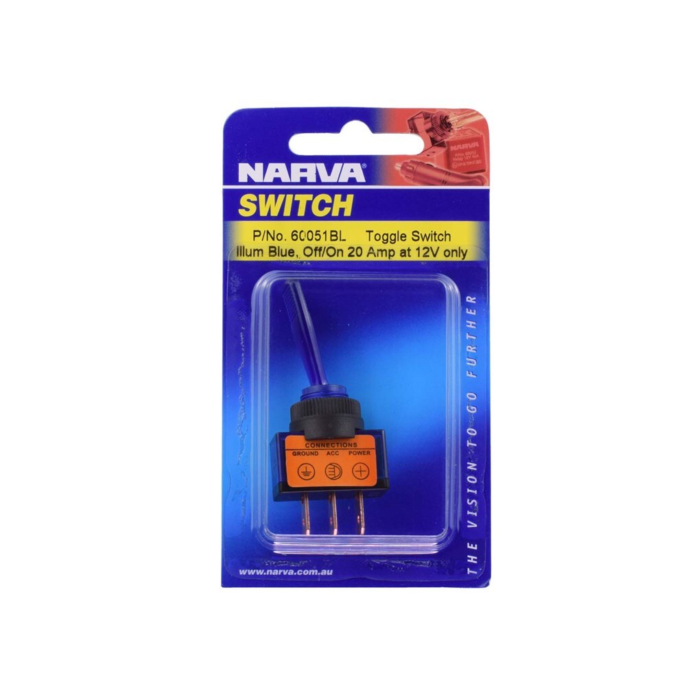 Narva Illuminated Off/On Toggle Switch (Blue) 60051BL