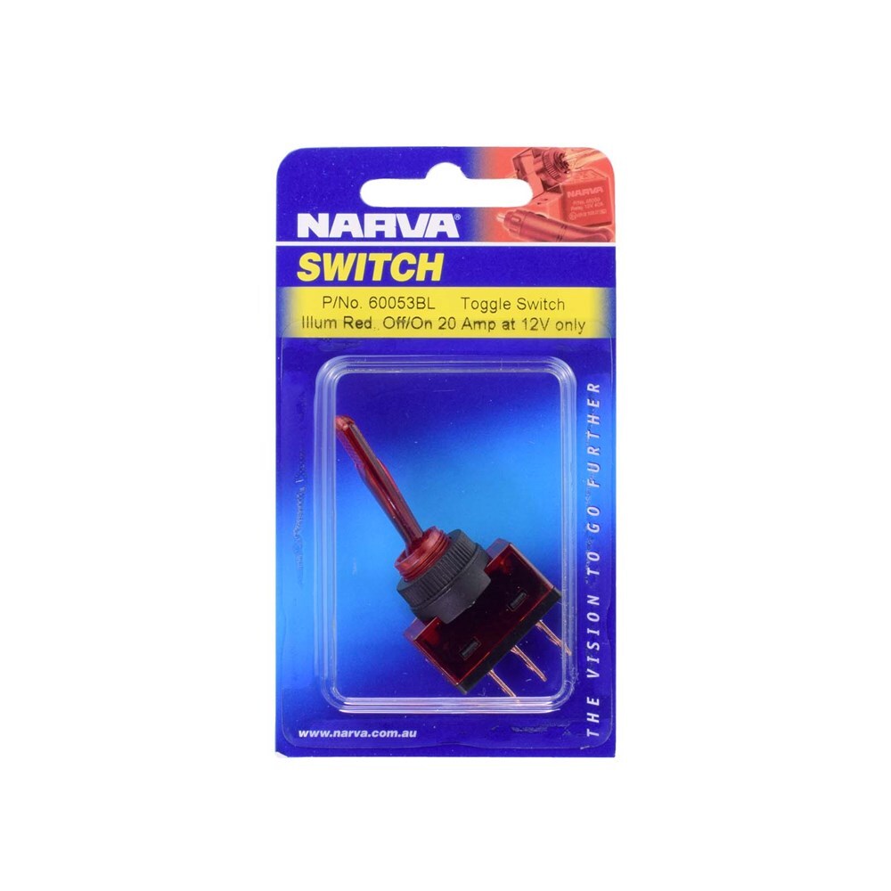 Narva Illuminated Off/On Toggle Switch (Red) 60053BL