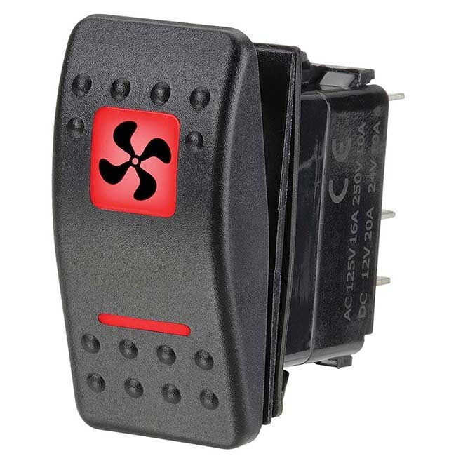 Narva Sw Rk Off/On - Red 12/24V Led
