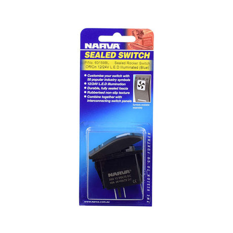 Narva On Off Led Illuminated Rocker Switch Dash Mount 4wd 4x4 Carling 63159Bl