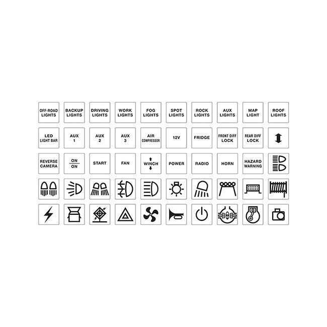 Narva White Sticker Set Suits 4wd Sw