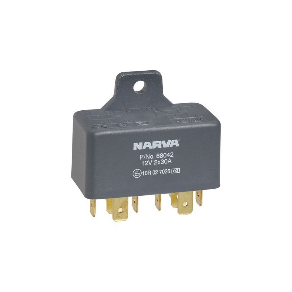 Narva 12V 30A/30A Normally Open 5 Pin Twin Relay