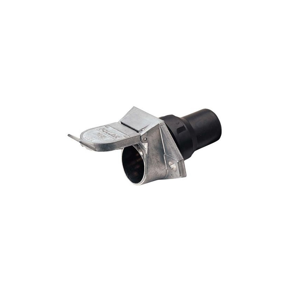 Narva 7 Pin Heavy-Duty Round Metal Trailer Socket with Rubber Boot