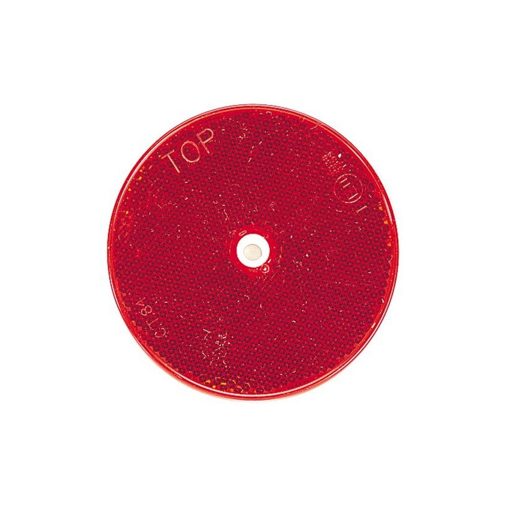 Narva Red Retro Reflector with Central Fixing Hole