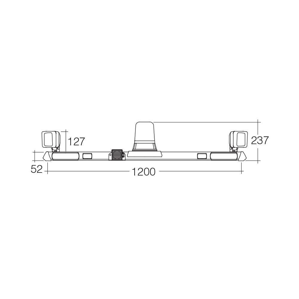 Narva 85072A-LED Halogen Mine LED Light Bar with Amber Warning Beacon
