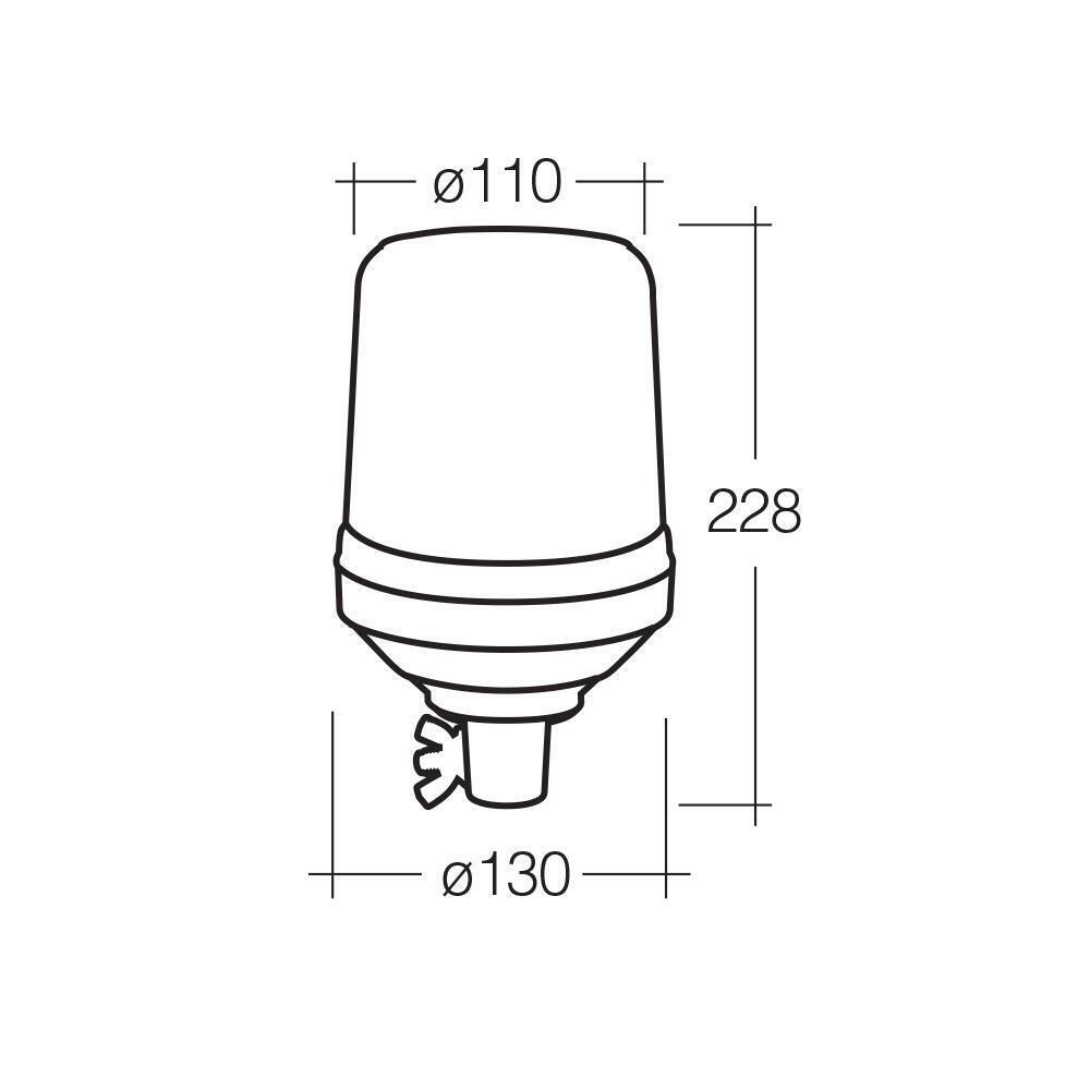 Narva Pole Pipe Mount Base Rotating Light Beacon Amber 12V 12 24 Volt New 85654A