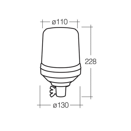 Narva Pole Pipe Mount Base Rotating Light Beacon Amber 12V 12 24 Volt New 85654A