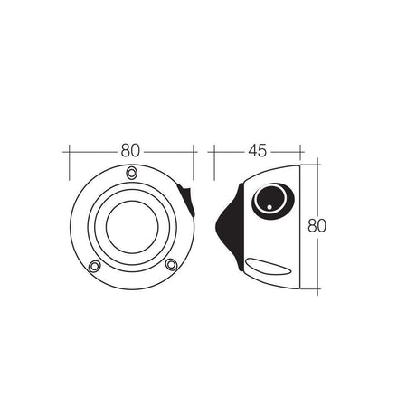 Narva Led Interior Lamp Down Light Swivel 12 12V 24V Volt Boat Caravan 87654S