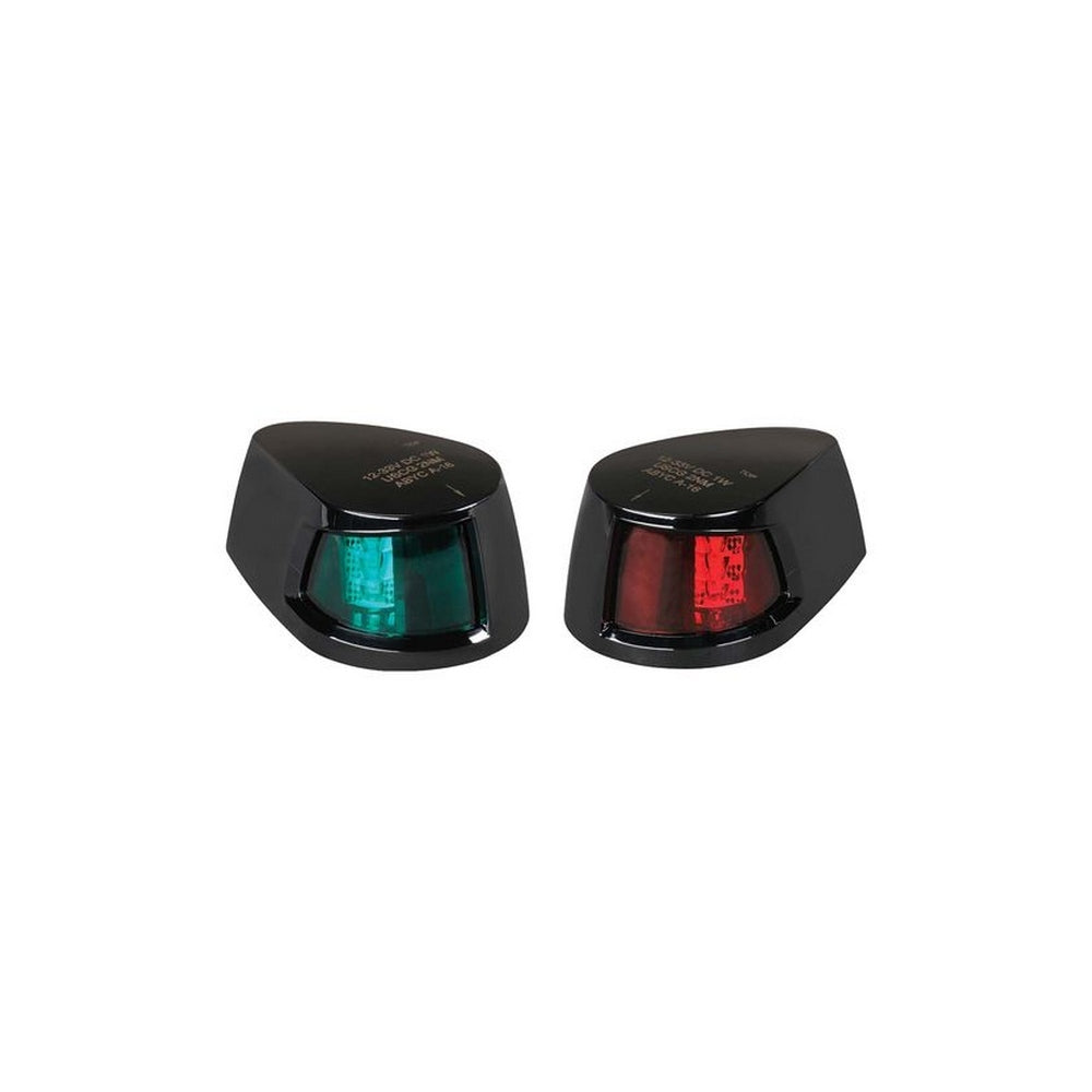 Narva 9-33V 1 Nautical Mile LED Port & Starboard Lamps Black Housing with Colour Lenses