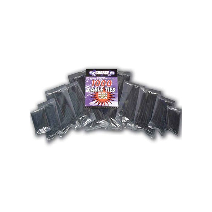 Charge Cable Ties 1000Pc Mixed Sizes Trade Pack