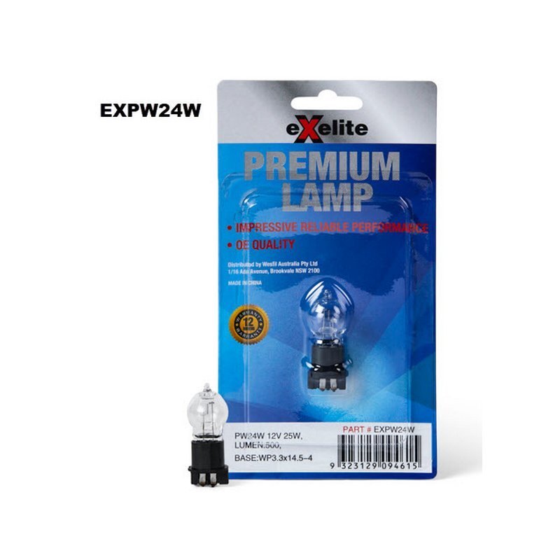 Exelite PW24W 13.5V 24W Incandescent Globe WP3.3x14.5-4