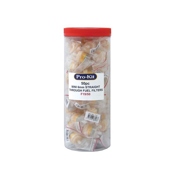ProKit Fuel Filter 6mm Mini Straight Through Pack50