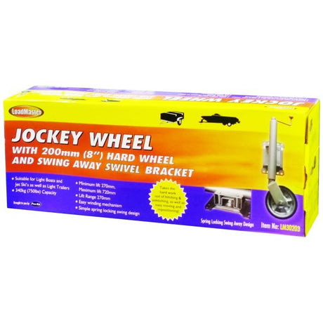Loadmaster Jockey Wheel 200mm (8") With Swing Away Bracket