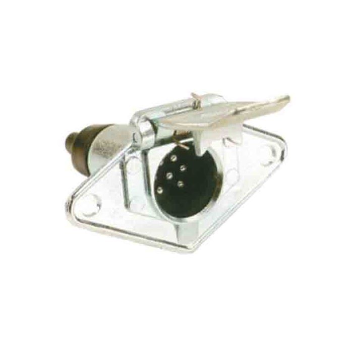 Loadmaster Trailer Socket 7Pin Small Round Aluminium