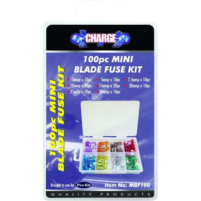 Charge Mini Blade Fuse Kit 100 Mixed
