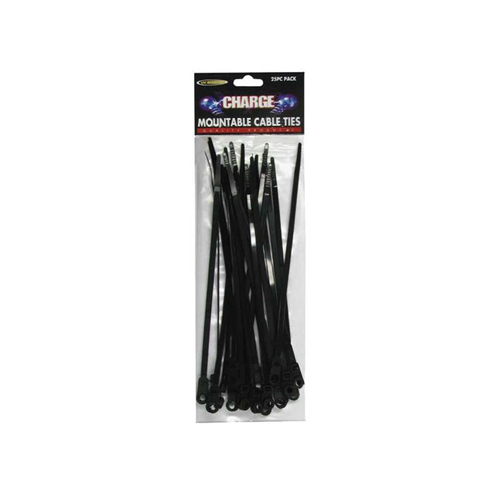 Charge Cable Tie Mountable 3.6X100mm 25Pc