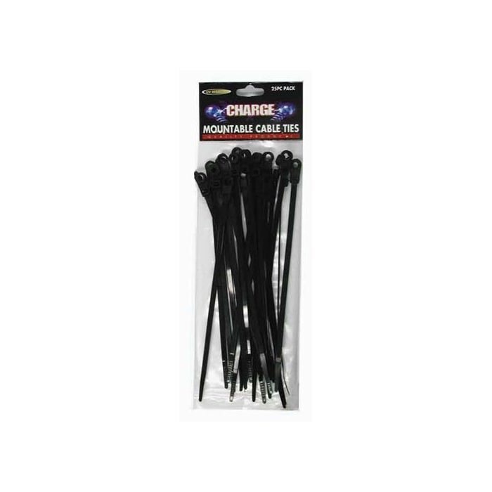 Charge Cable Tie Mountable 3.6X150mm 25Pc